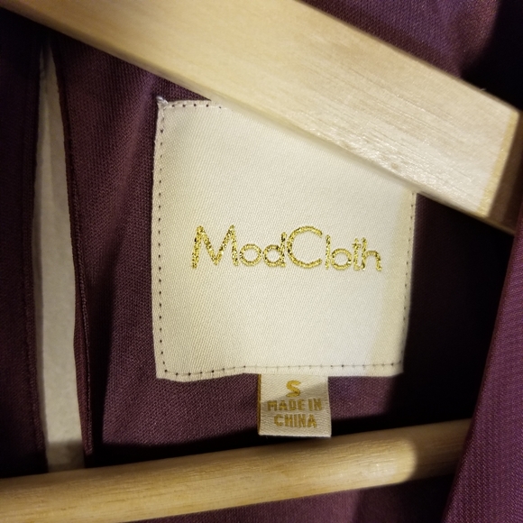 MODCLOTH Give it Timeless A-Line Aubergine Dress S - Picture 6 of 16
